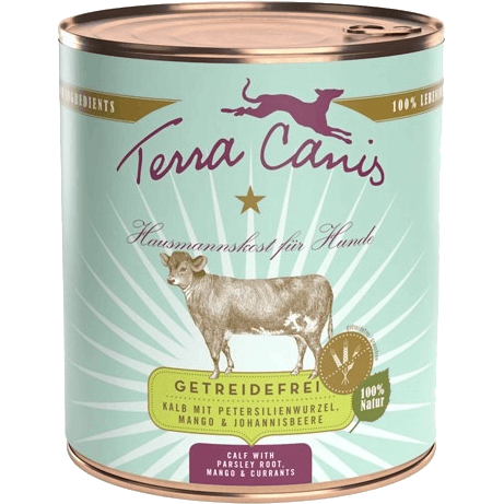 Terra Canis Menü Sensitive getreidefrei Kalb mit Petersilienwurzel, Mango & Johannisbeere 800 g