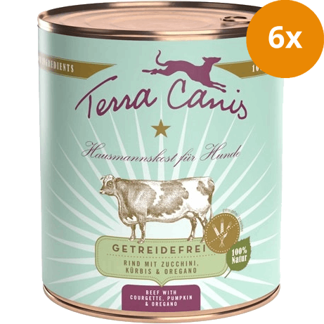 Terra Canis Menü Sensitive getreidefrei Rind mit Zucchini, Kürbis & Oregano 800 g