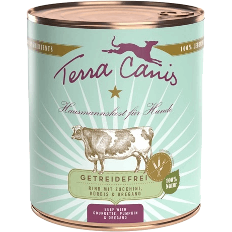 Terra Canis Menü Sensitive getreidefrei Rind mit Zucchini, Kürbis & Oregano 800 g