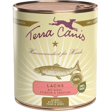 Terra Canis Menü Classic Lachs mit Hirse, Pfirsich & Kräutern 800 g