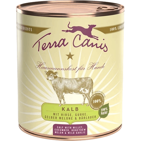 Terra Canis Menü Classic Kalb mit Hirse, Gurke, gelber Melone & Bärlauch 800 g