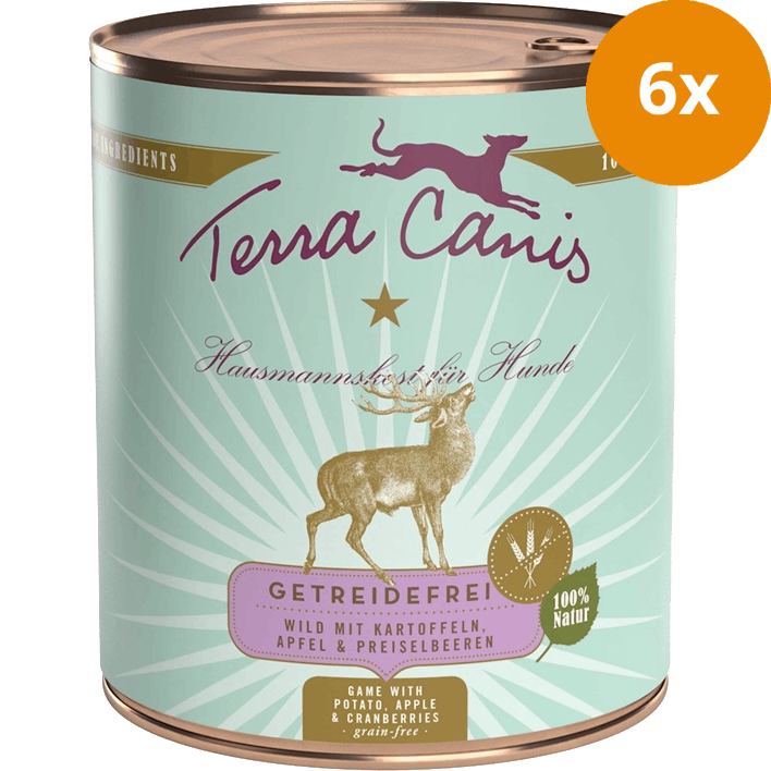 Terra Canis Menü Sensitive getreidefrei Wild mit Kartoffeln, Apfel & Preiselbeeren 800 g