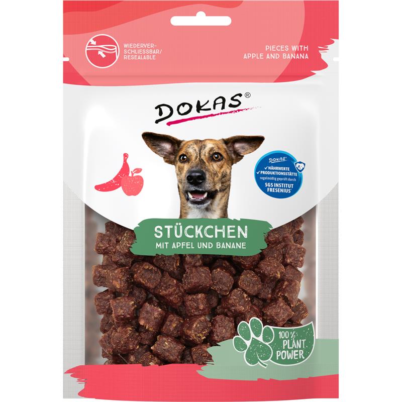 Dokas Dog Stückchen mit Apfel & Banane 105g