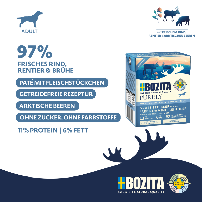 Bozita Purely Paté mit Rentier 370 g Tetra