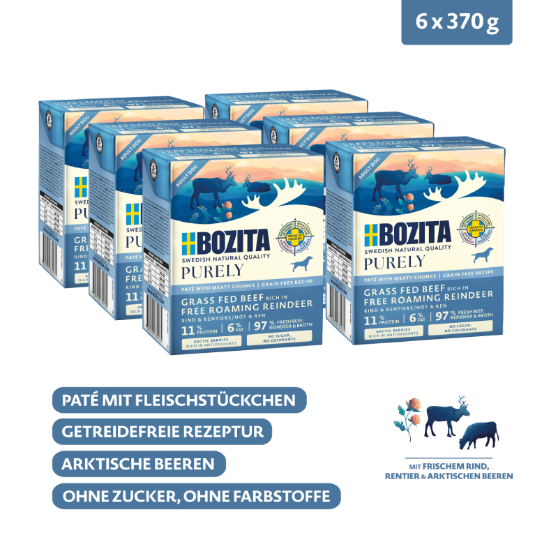 Bozita Purely Paté mit Rentier 370 g Tetra