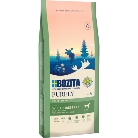 Bozita Dog Purely Adult Elch 11 kg + GRATIS TRIXIE Napf