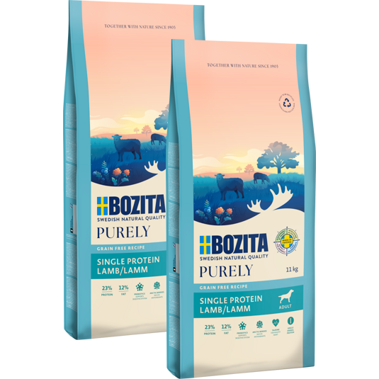 Bozita Dog Purely Adult Lamm 2 x 11 kg + GRATIS TRIXIE Napf