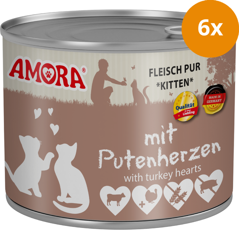 AMORA Katzenkinder Putenherzen 200 g