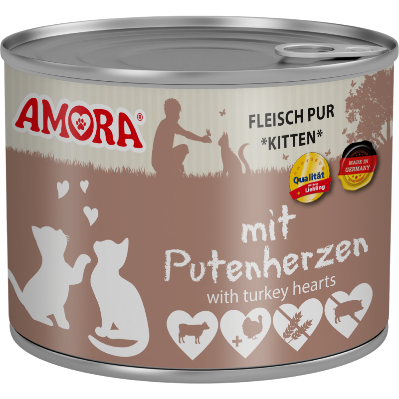 AMORA Katzenkinder Putenherzen 200 g