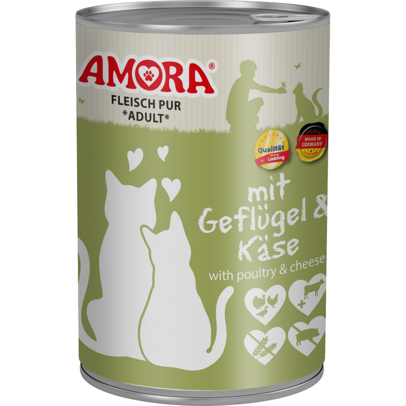 AMORA Fleisch Pur Geflügel & Käse 400 g