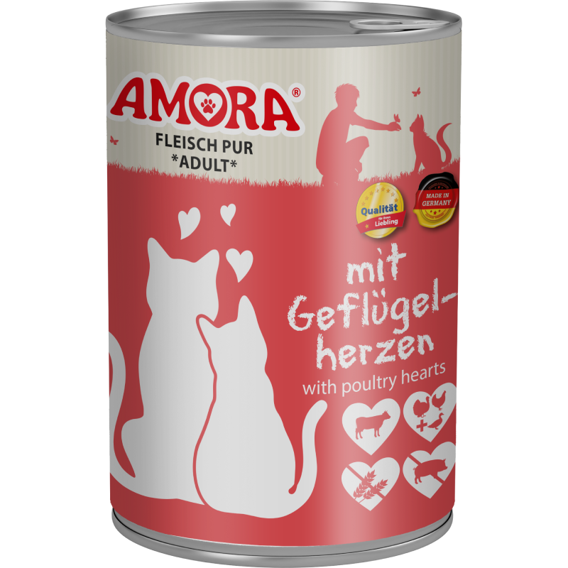 AMORA Fleisch Pur Geflügelherzen 400 g