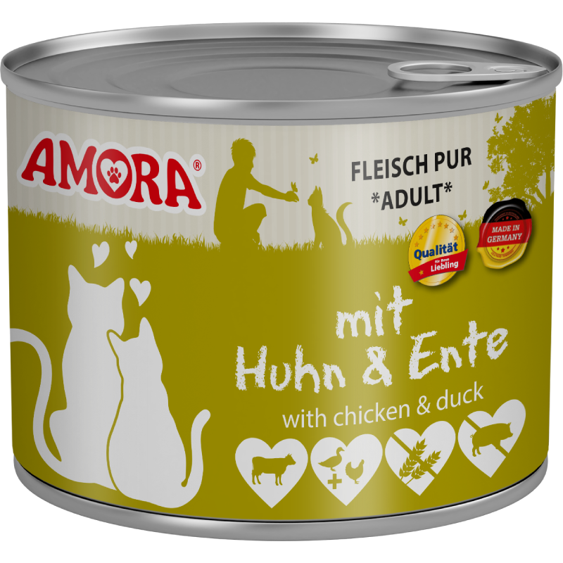 AMORA Fleisch Pur Adult Huhn & Ente 200 g