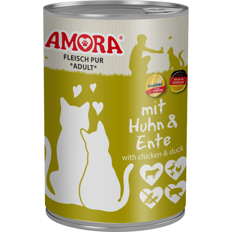 AMORA Fleisch Pur Adult Huhn & Ente 400 g