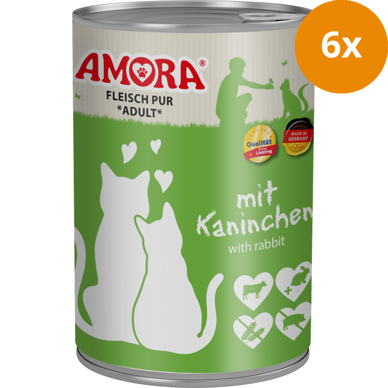 AMORA Fleisch Pur Kaninchen 6 x 400 g