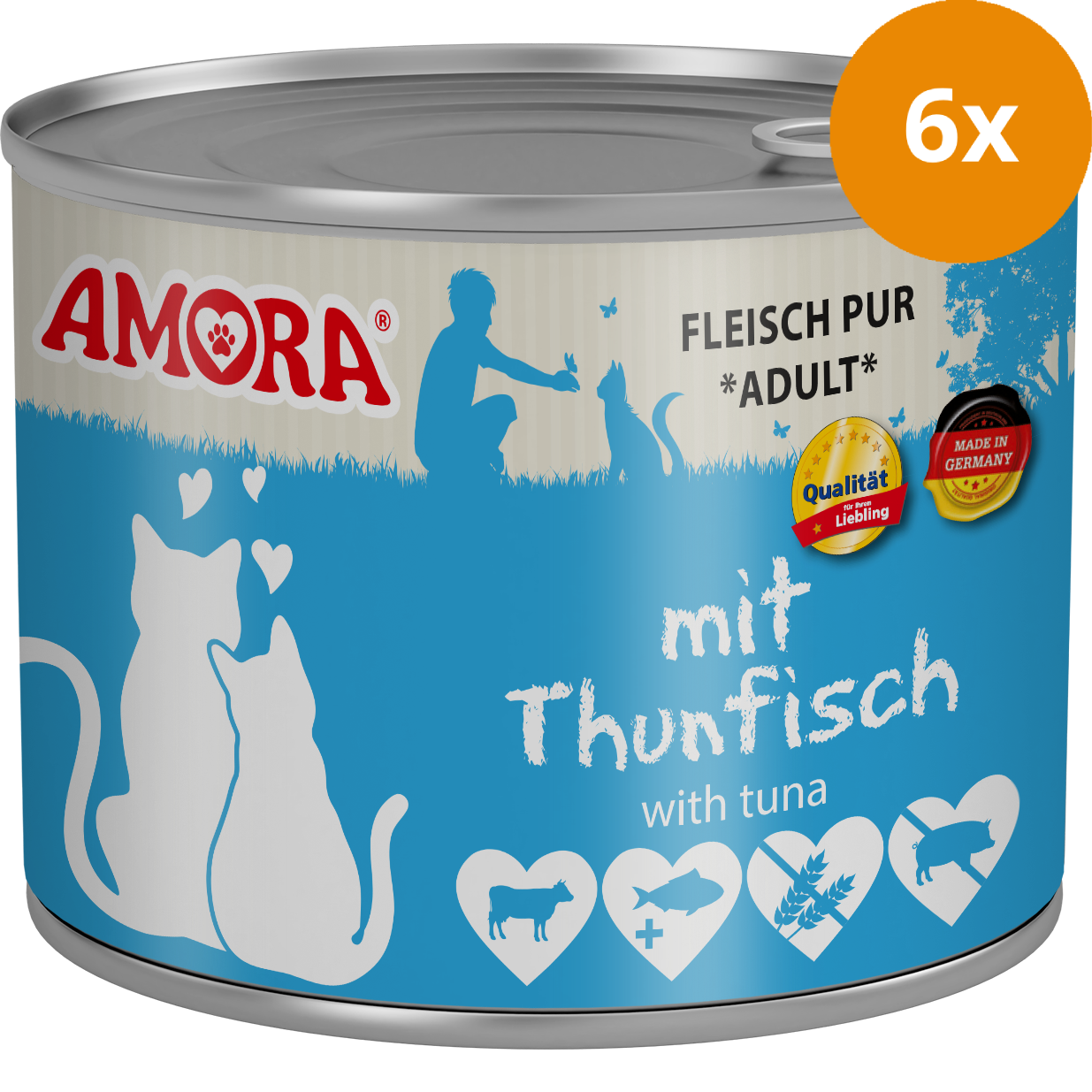 AMORA Fleisch Pur Adult Thunfisch 6 x 200 g