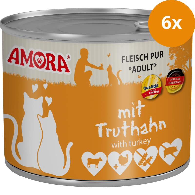 AMORA Fleisch Pur Adult Truthahn 6 x 200 g