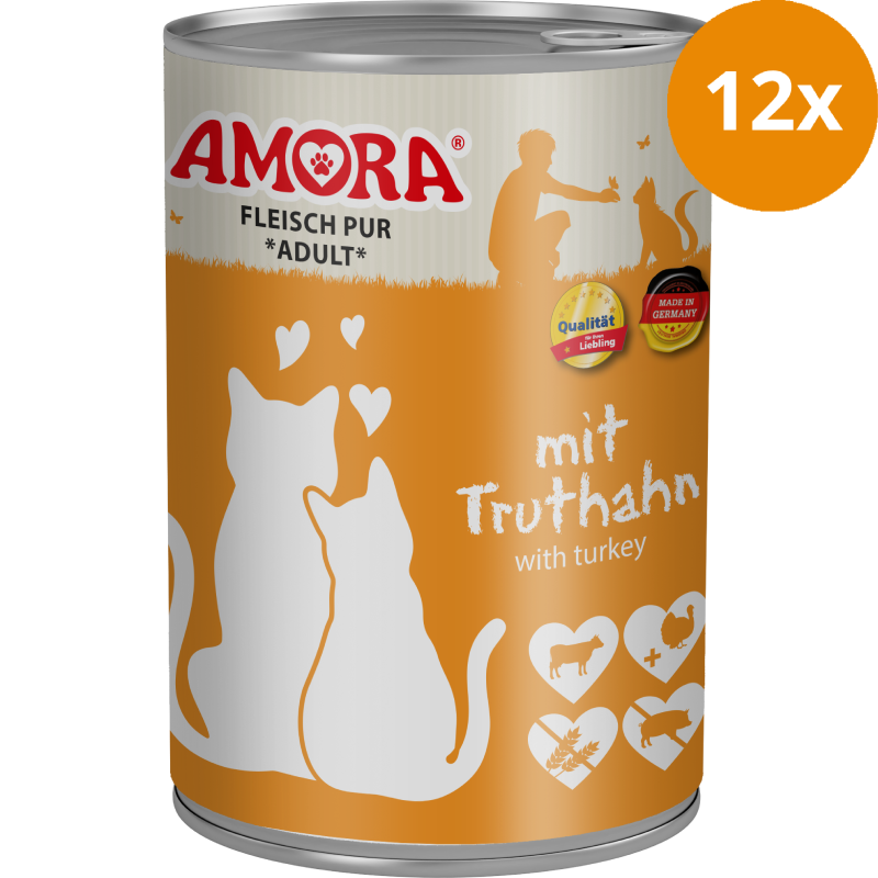 AMORA Fleisch Pur Truthahn 12 x 400 g