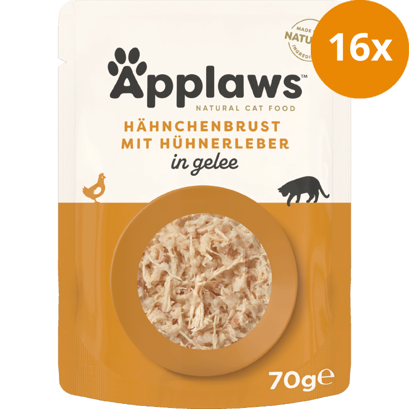 Applaws Cat Frischebeutel in Gelee Huhn & Hühnerleber 70 g