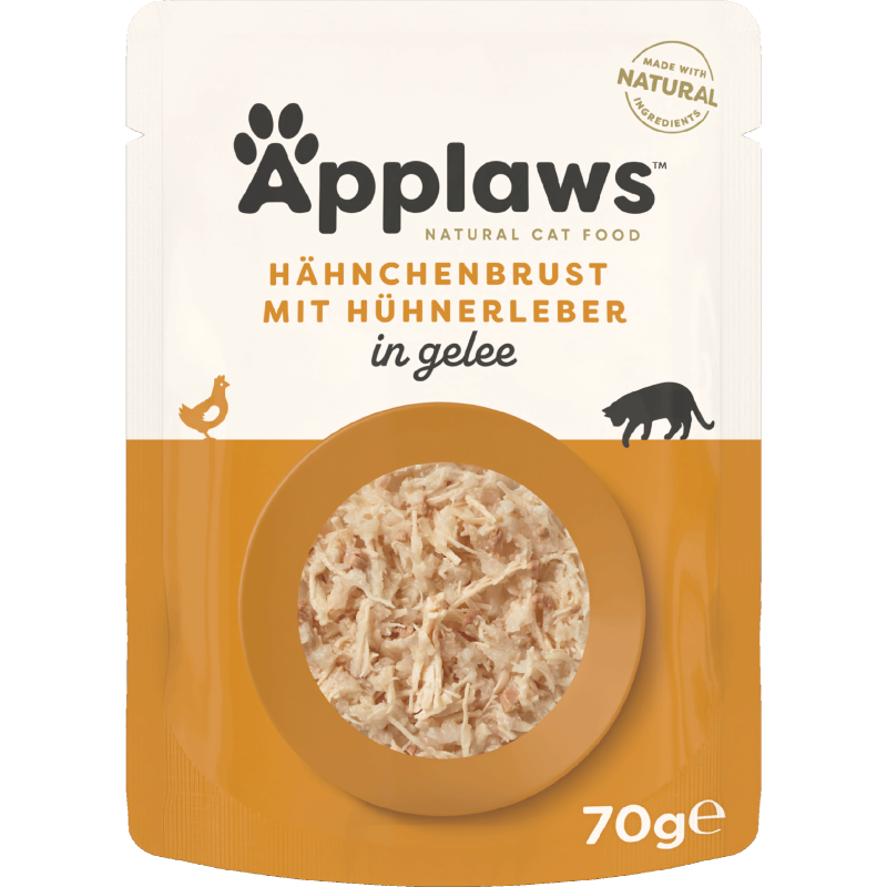 Applaws Cat Frischebeutel in Gelee Huhn & Hühnerleber 70 g