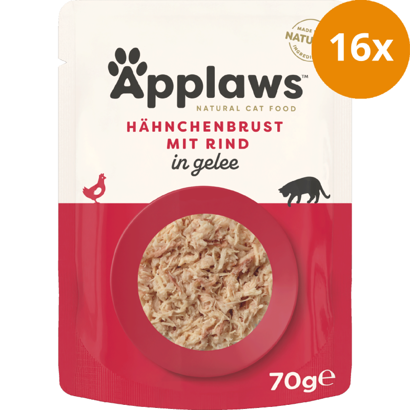 Applaws Cat Frischebeutel in Gelee Huhn & Rind 70 g