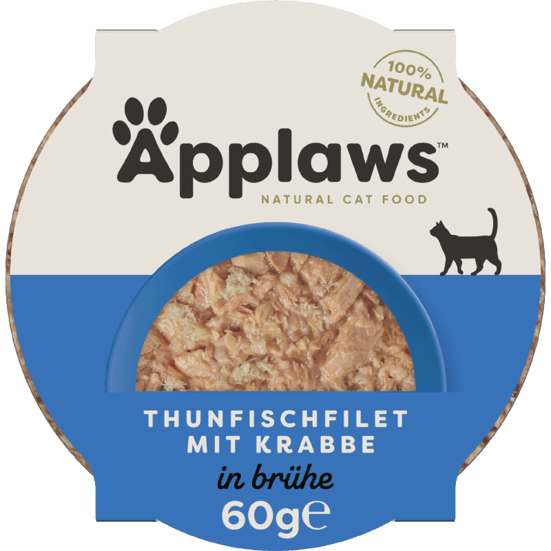 Applaws Natural Cat Pots saftiges Thunfischfilet & Krabben 60 g