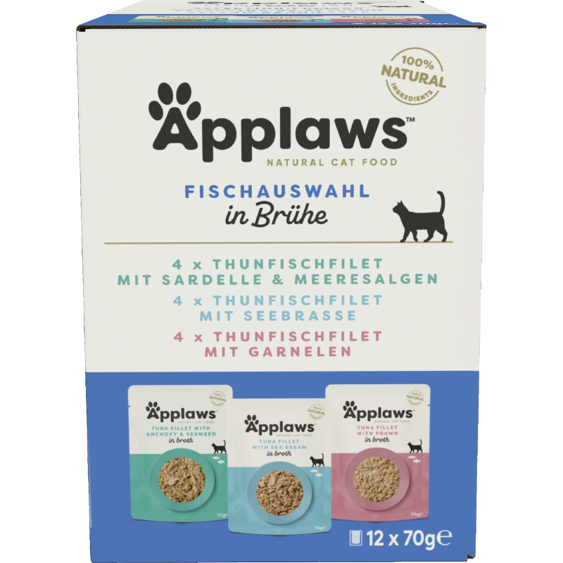 Applaws Natural Cat Pouches Multipack Fisch 840 g