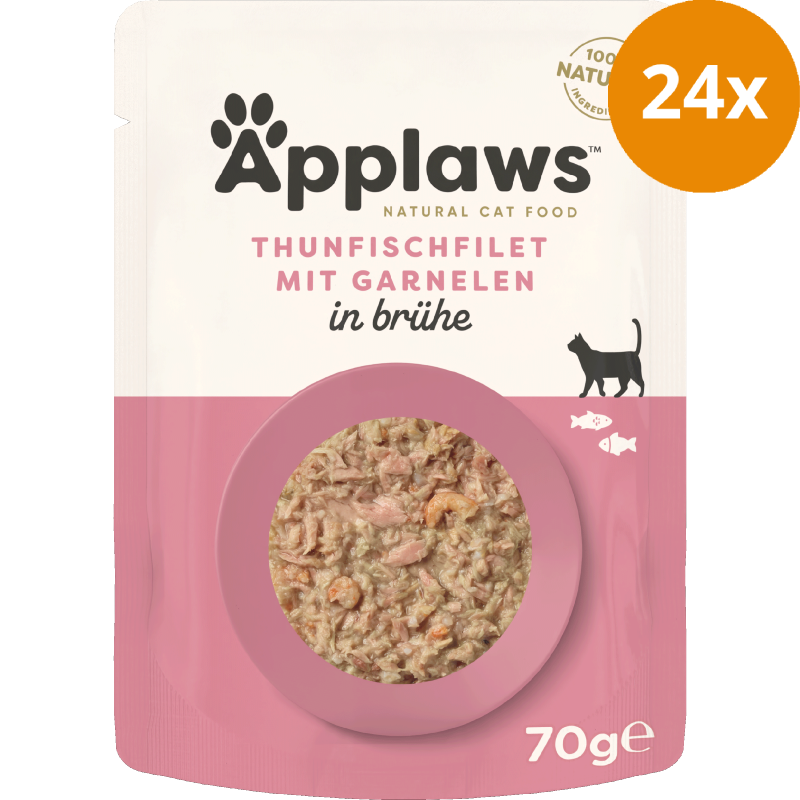 Applaws Natural Cat Pouches Thunfischfilets & Pazifik Garnelen 70 g