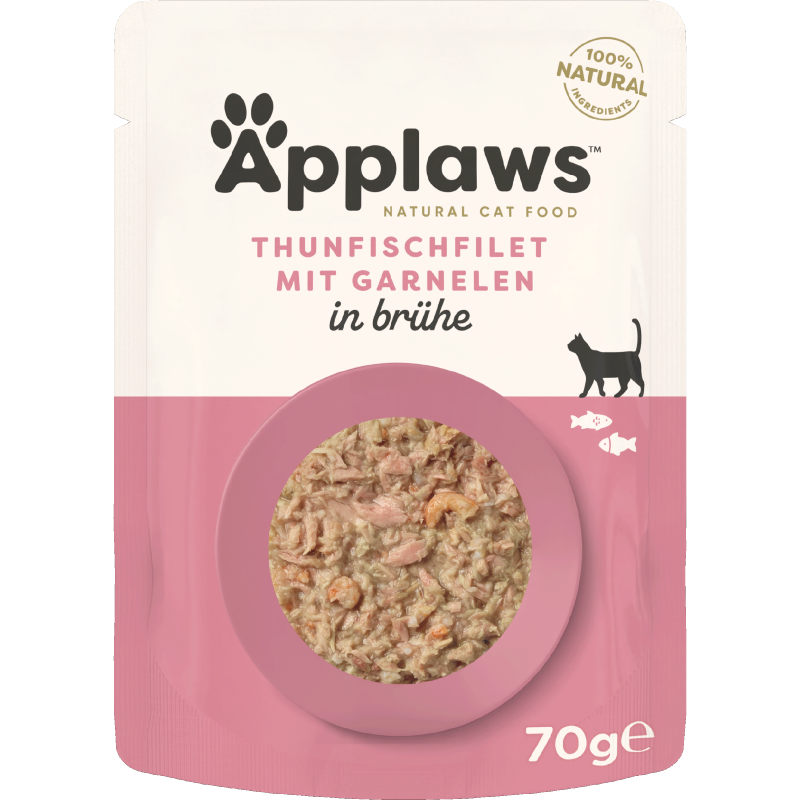 Applaws Natural Cat Pouches Thunfischfilets & Pazifik Garnelen 70 g