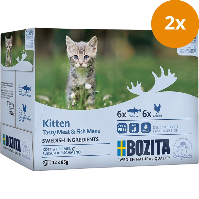 Bozita Häppchen in Sauce mit Fisch und Fleisch für Kitten Multibox