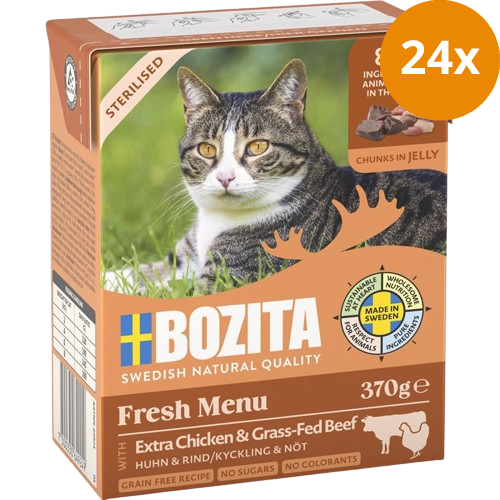 Bozita Sterilised Häppchen in Gelee mit Huhn & Rind 370 g