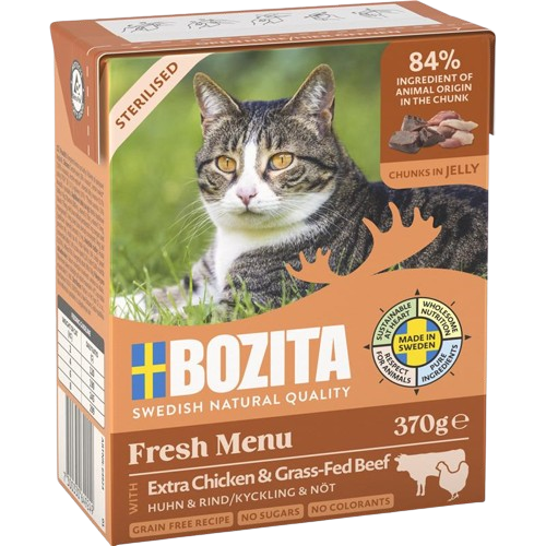 Bozita Sterilised Häppchen in Gelee mit Huhn & Rind 370 g