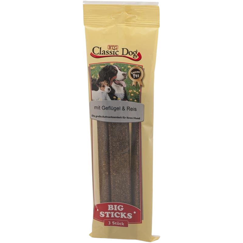 BTG Classic Dog Snack Big Sticks Geflügel & Reis 300 g