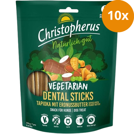 Christopherus Snack Vegetarian Dental Stick Erdnussbutter 250 g