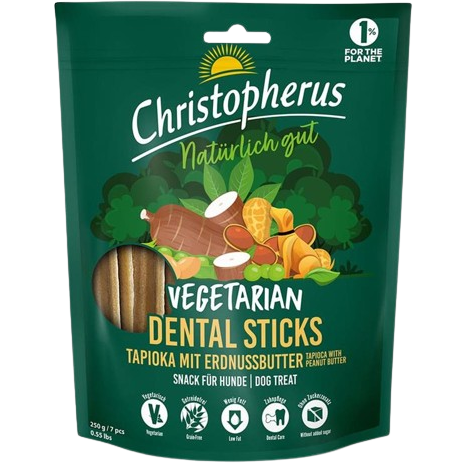 Christopherus Snack Vegetarian Dental Stick Erdnussbutter 250 g