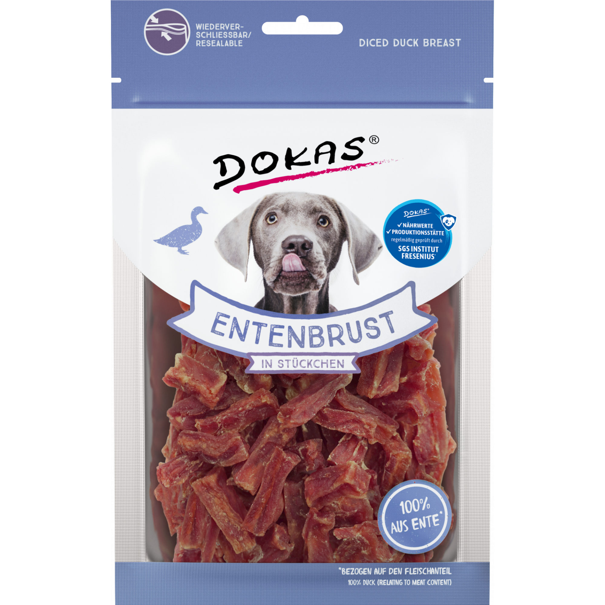 DOKAS Entenbrust in Stückchen 70 g | Hundesnack