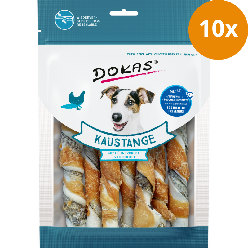 DOKAS Hühnerbrust & Fischhaut 170 g | Hundesnack