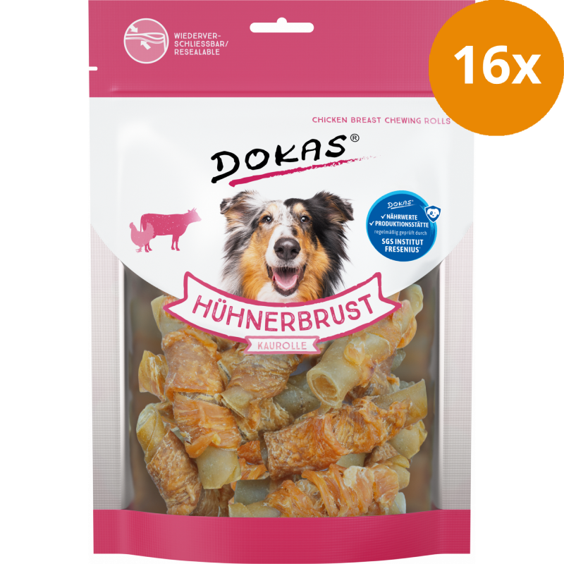 DOKAS Hühnerbrust Kaurolle 250 g | Hundesnack