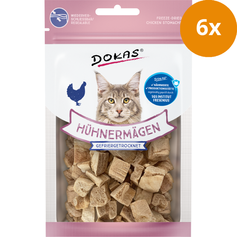 DOKAS Hühnermägen gefriergetrocknet 12 g | Katzensnack