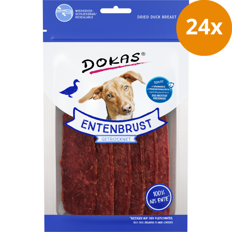 DOKAS Hundesnack Entenbrust getrocknet 70 g | Hundesnack