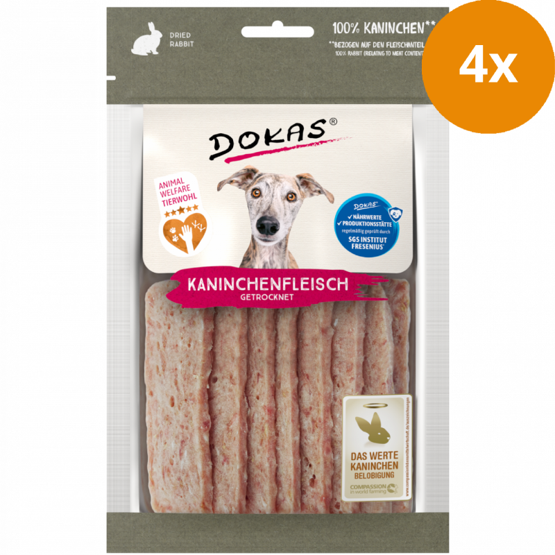 DOKAS Kaninchenfleisch 70 g | Hundesnack