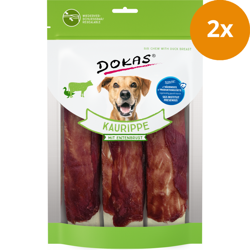 DOKAS Kaurippe mit Entenbrustfilet 210 g | Hundesnack