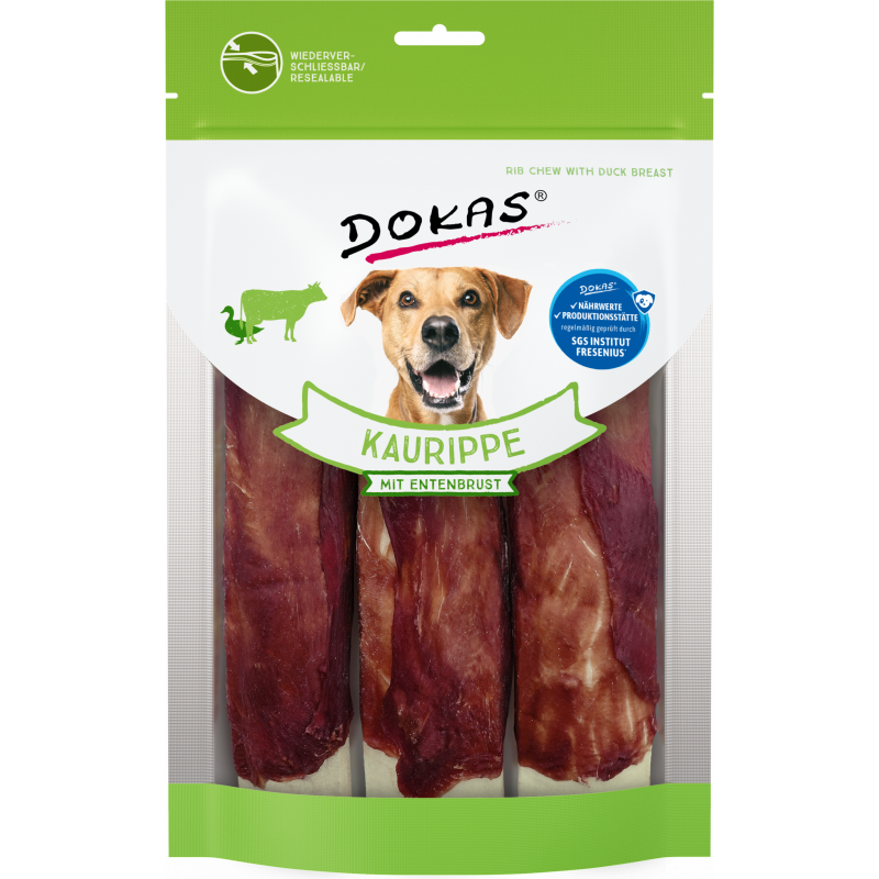 DOKAS Kaurippe mit Entenbrustfilet 210 g | Hundesnack