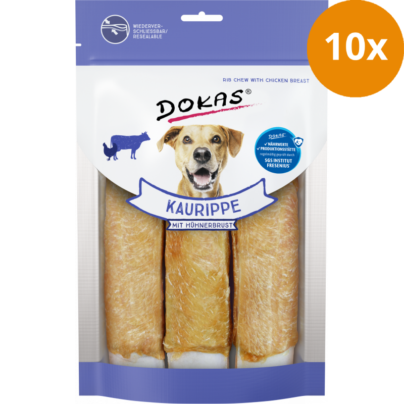 DOKAS Kaurippe mit Hühnerbrustfilet 210 g | Hundesnack