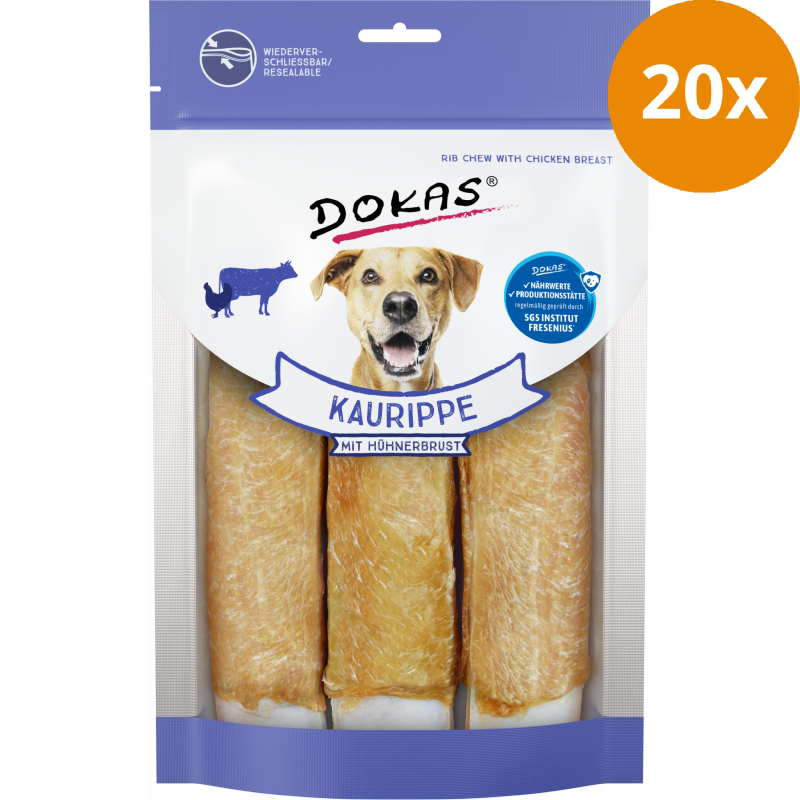 DOKAS Kaurippe mit Hühnerbrustfilet 210 g | Hundesnack