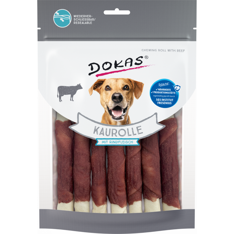 DOKAS Kaurolle mit Rindfleisch 190 g | Hundesnack