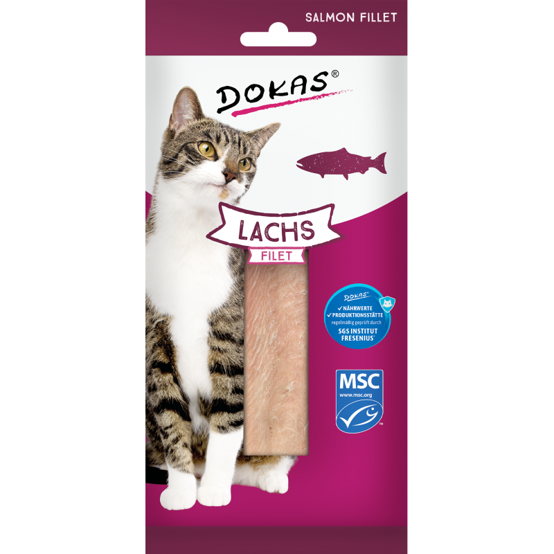 DOKAS Lachs Filet 22 g | Katzensnack