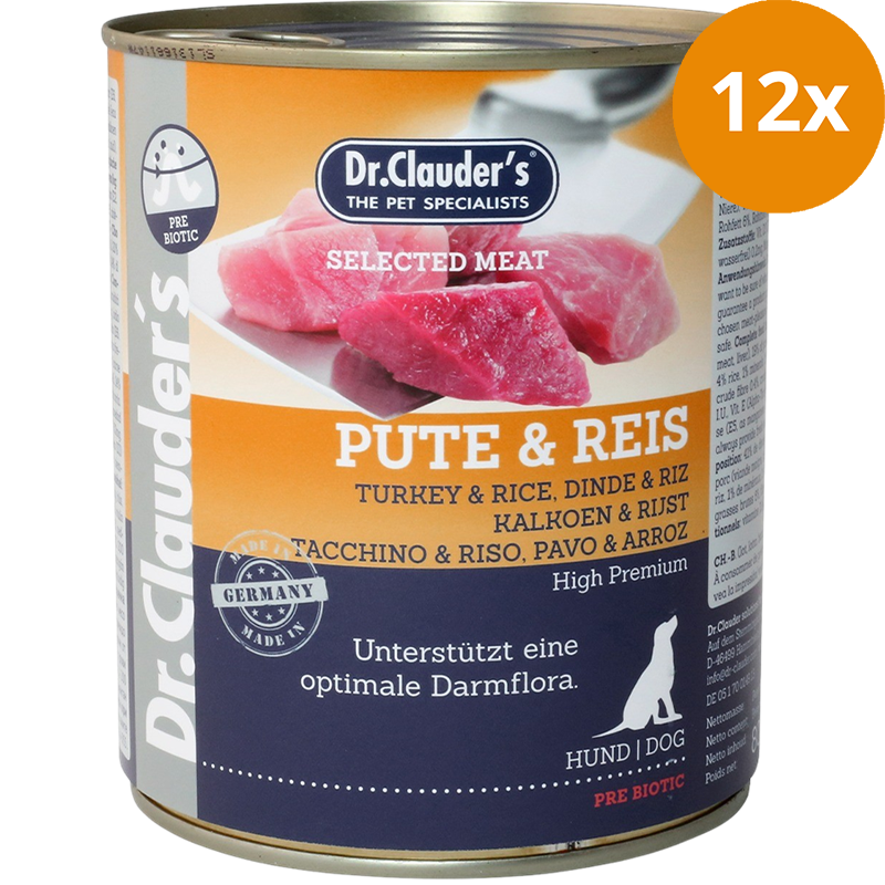 Dr.Clauder's Selected Meat Pute & Reis 800 g