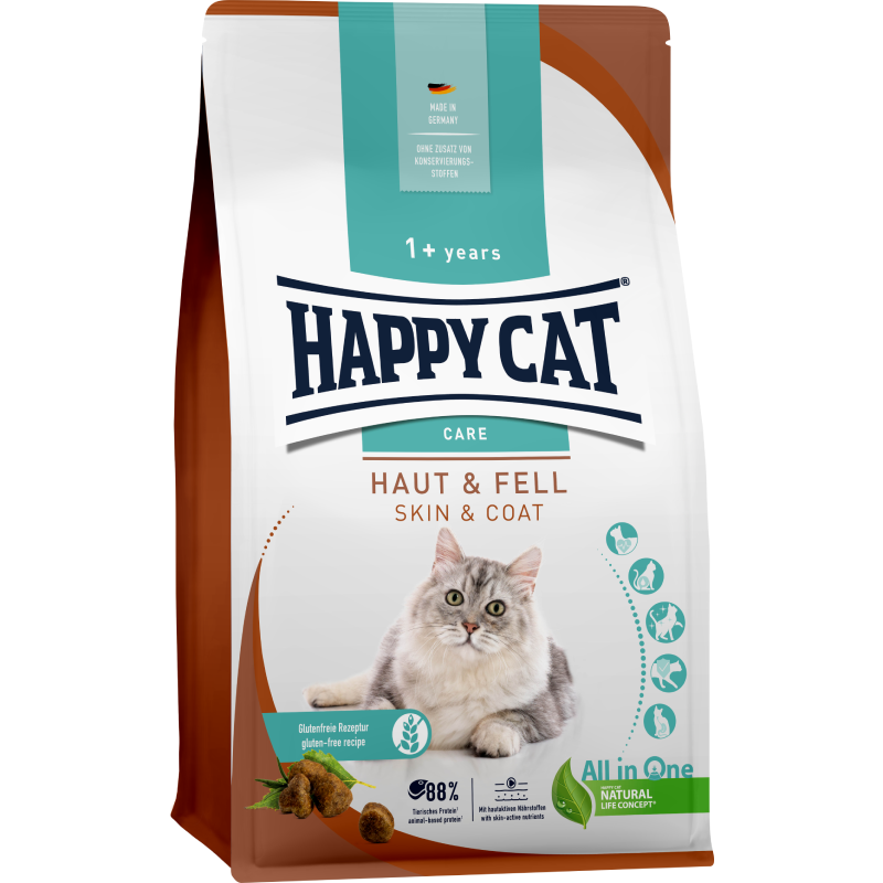 Sparpaket Happy Cat Care Haut & Fell 2 x 4 kg