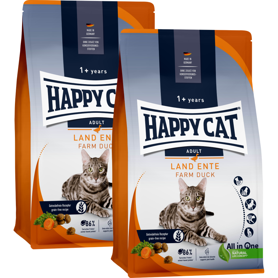 Sparpaket Happy Cat Culinary Land Ente 2 x 4 kg