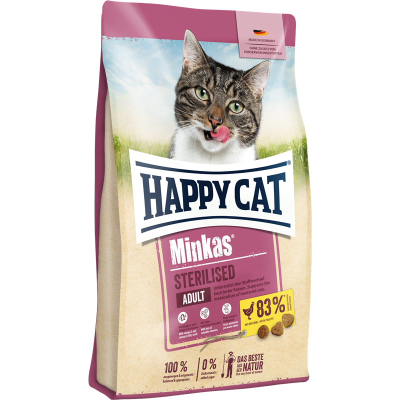 Sparpaket Happy Cat Minkas Sterilised Geflügel 2 x 10 kg